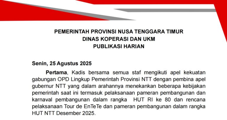 Publikasi Harian - Senin, 25 Agustus 2025