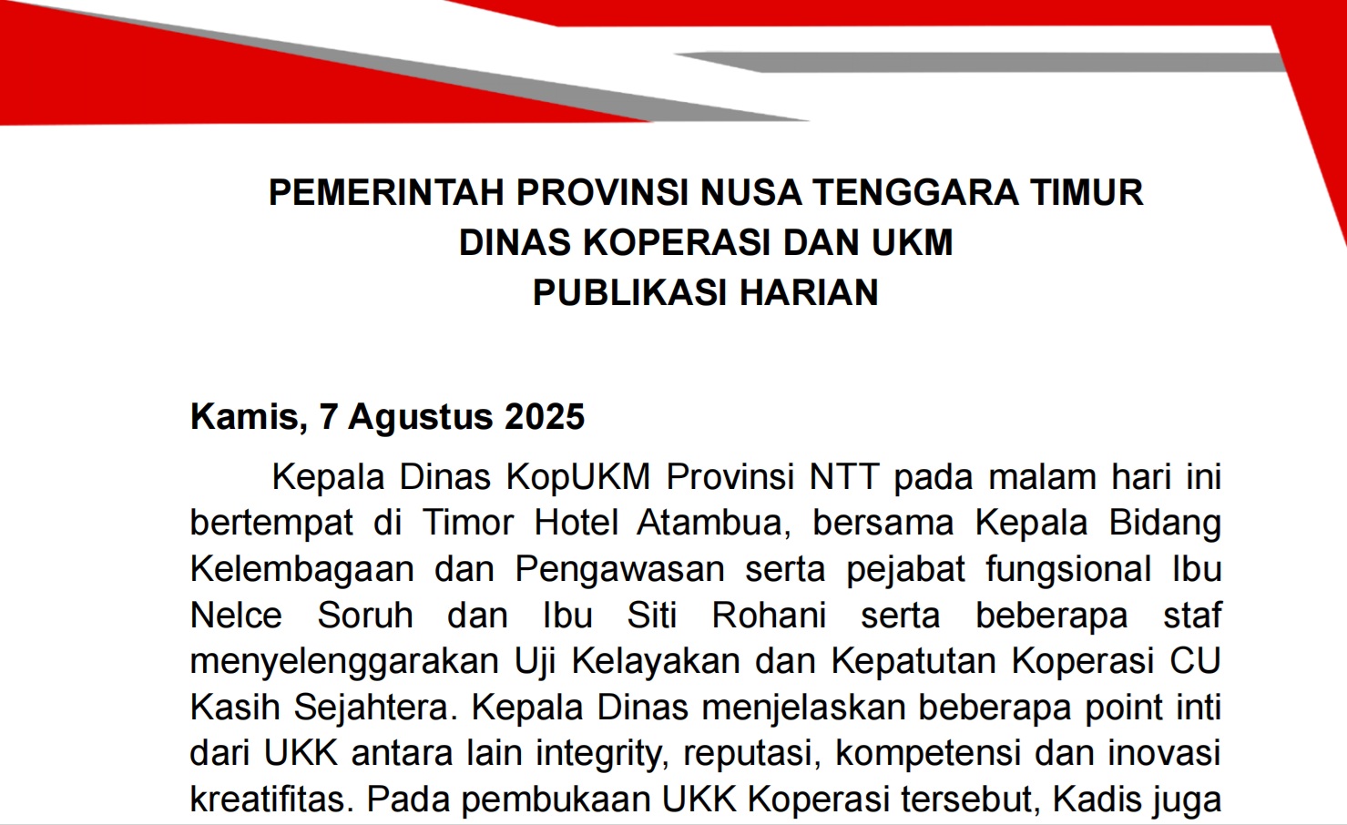 Publikasi Kamis dan Jumat, 7-8 Agustus 2025