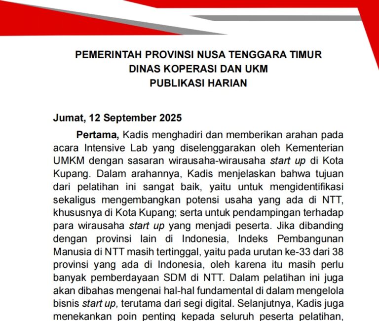 Publikasi Harian - Jumat, 12 September 2025