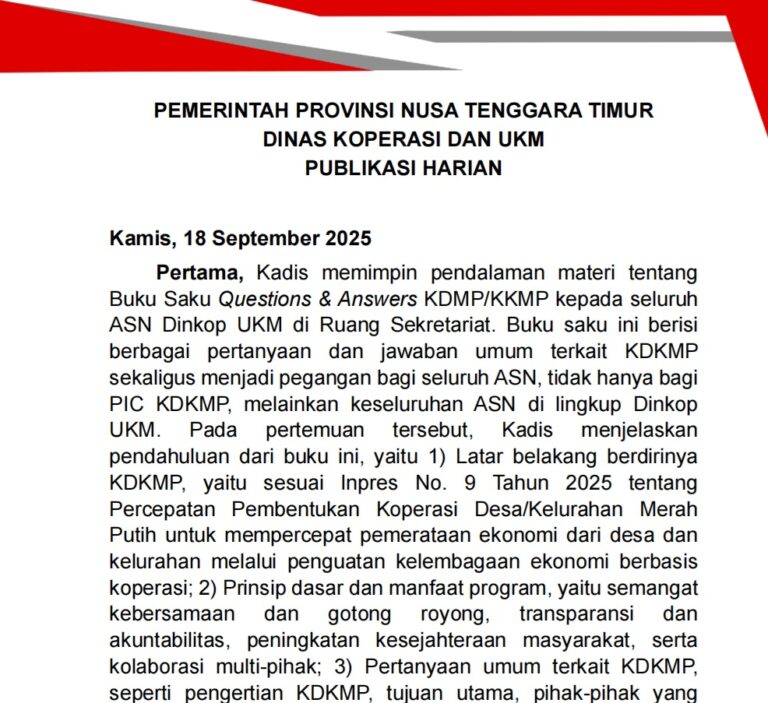 Publikasi Harian - Kamis, 18 September 2025