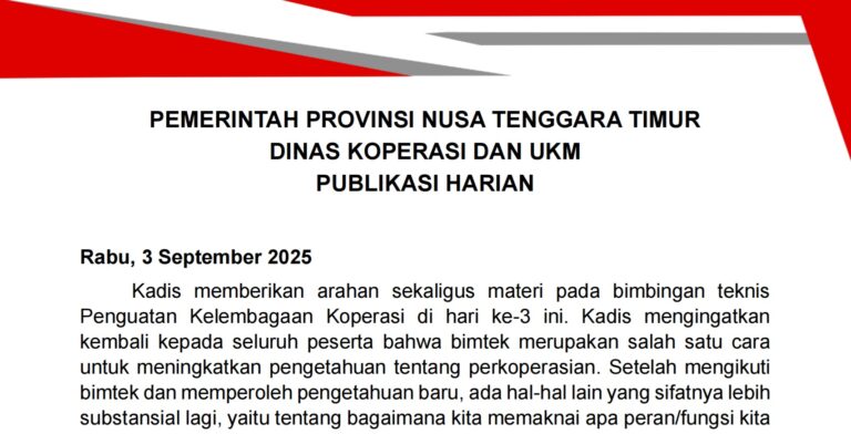 Publikasi Harian - Rabu, 3 September 2025