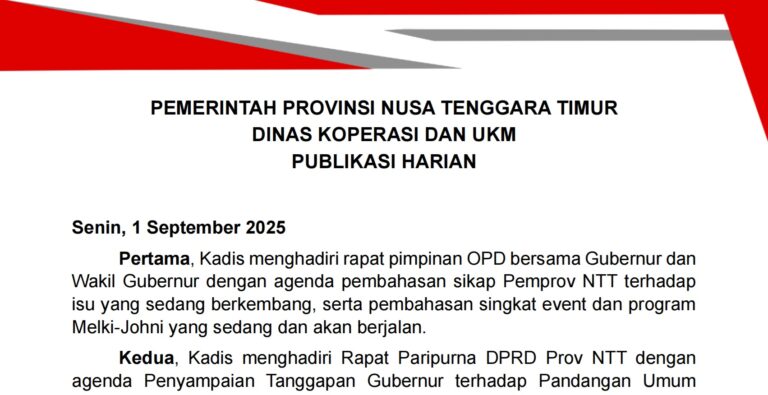 Publikasi Harian - Senin, 1 September 2025