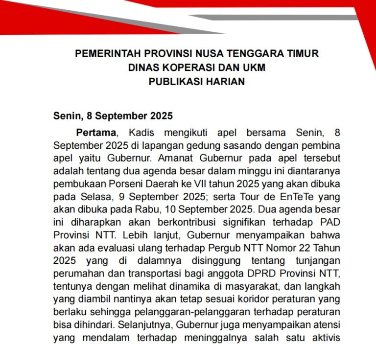 Publikasi Harian - Senin, 8 September 2025