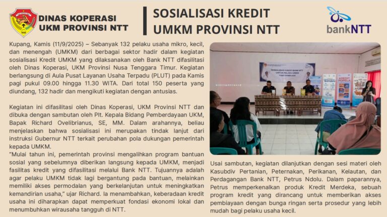 Sosialiasi Kredit UMKM Provinsi NTT