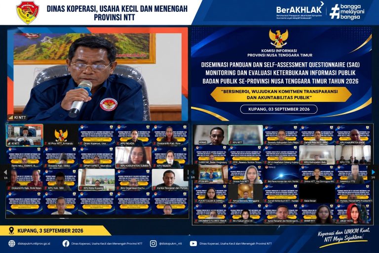 Dinas Koperasi dan UKM NTT Ikuti Diseminasi Monev dan SAQ KIP Tahun 2026