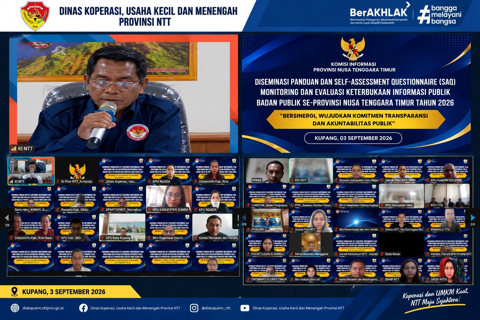 Dinas Koperasi dan UKM NTT Ikuti Diseminasi Monev dan SAQ KIP Tahun 2026